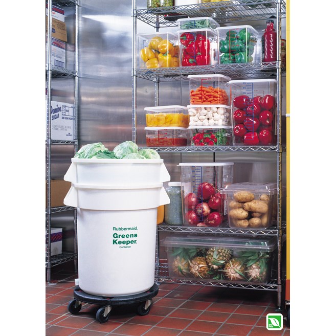 CONTENEDOR GREENSKEEPER CON TAPA Y PLATAFORMA RODANTE, 32 GAL