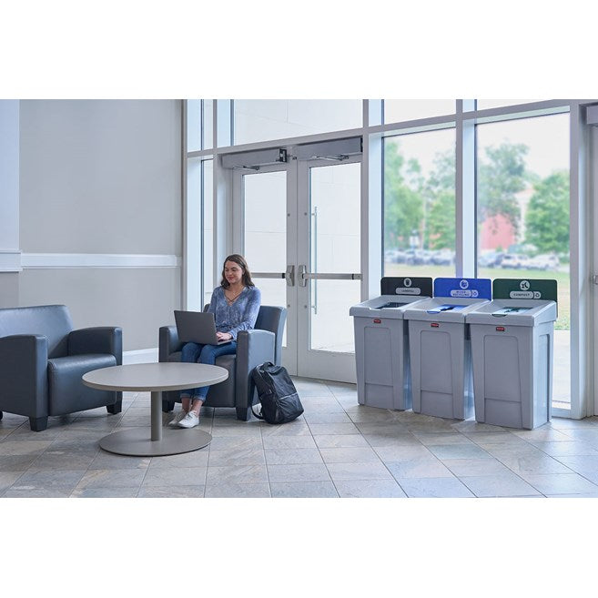 1 CONTENEDOR DE 33 GAL PARA ESTACIÓN DE RECICLAJE SLIM JIM