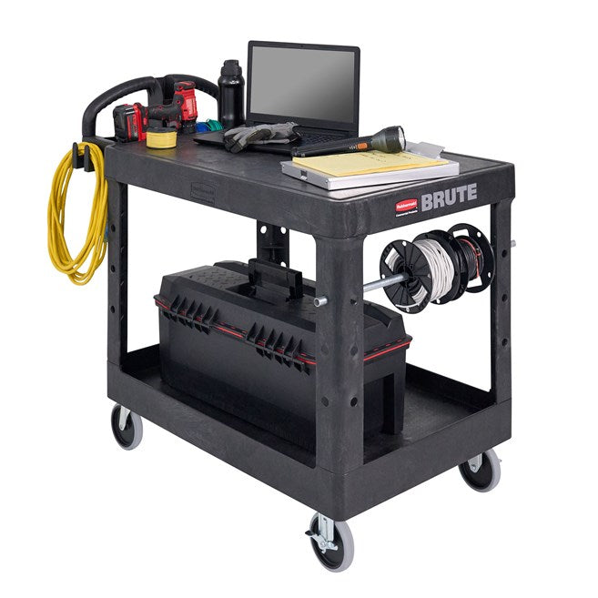 CARRO DE SERVICIO MEDIANO, 2 ESTANTES, MANGO ERGONÓMICO