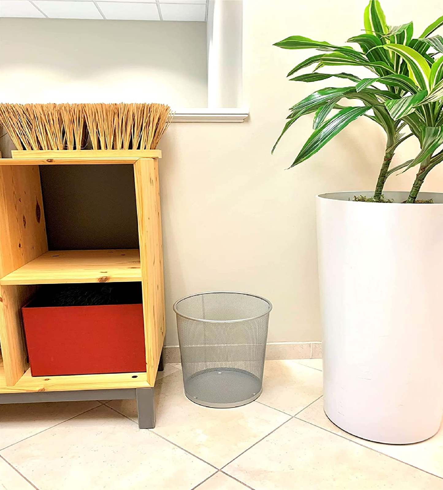 CESTO ABIERTO DE BASURA CONCEPT COLLECTION RCP PLATA, 5 GAL