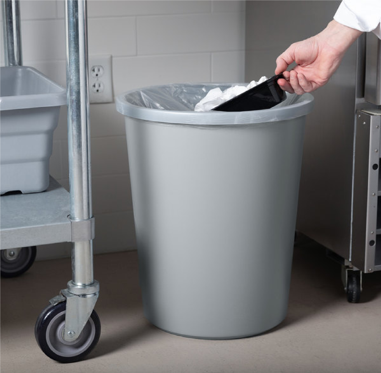 CONTENEDOR REDONDO UNTOUCHABLE GRIS, 11 GAL