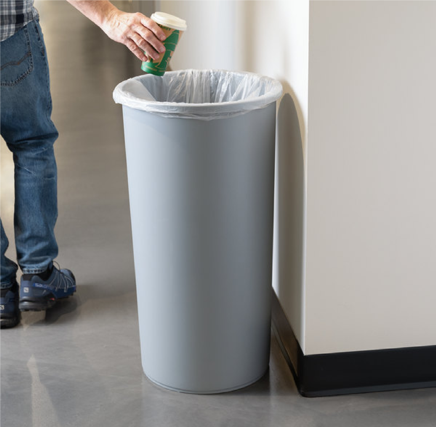 CONTENEDOR REDONDO UNTOUCHABLE GRIS, 22 GAL