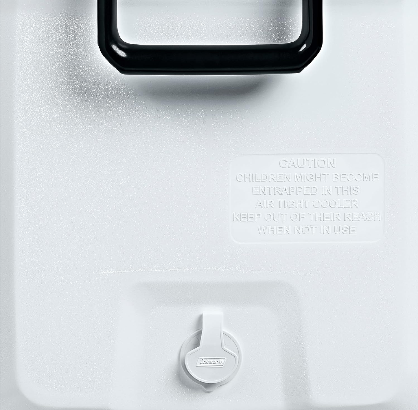 HIELERA MARINA COLEMAN 120 QT, ASA Y LLANTAS DE TRANSPORTE, BLANCO