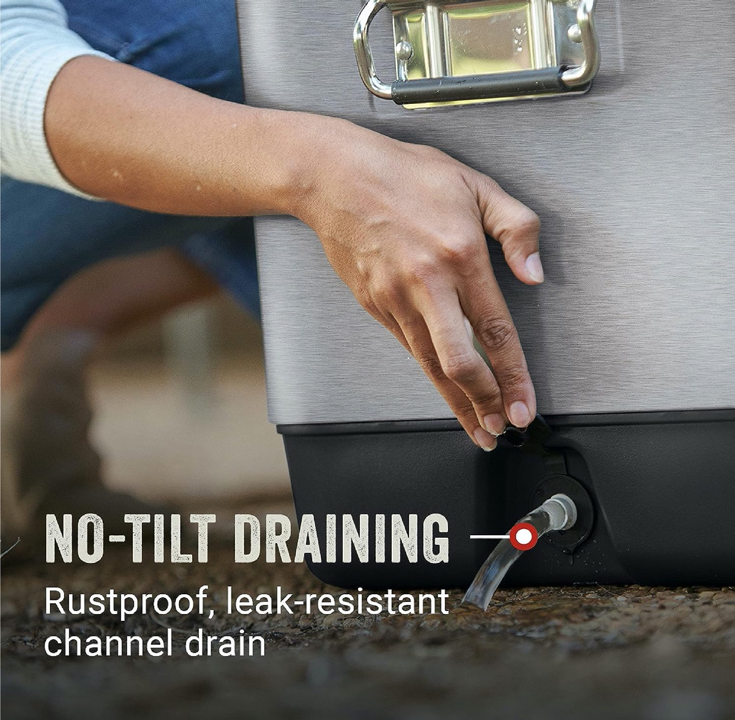 HIELERA COLEMAN 54 QT, ACERO INOXIDABLE, CON CINTURÓN, GRIS