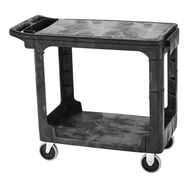 CARRO DE SERVICIO MEDIANO, 2 ESTANTES, MANGO PLANO