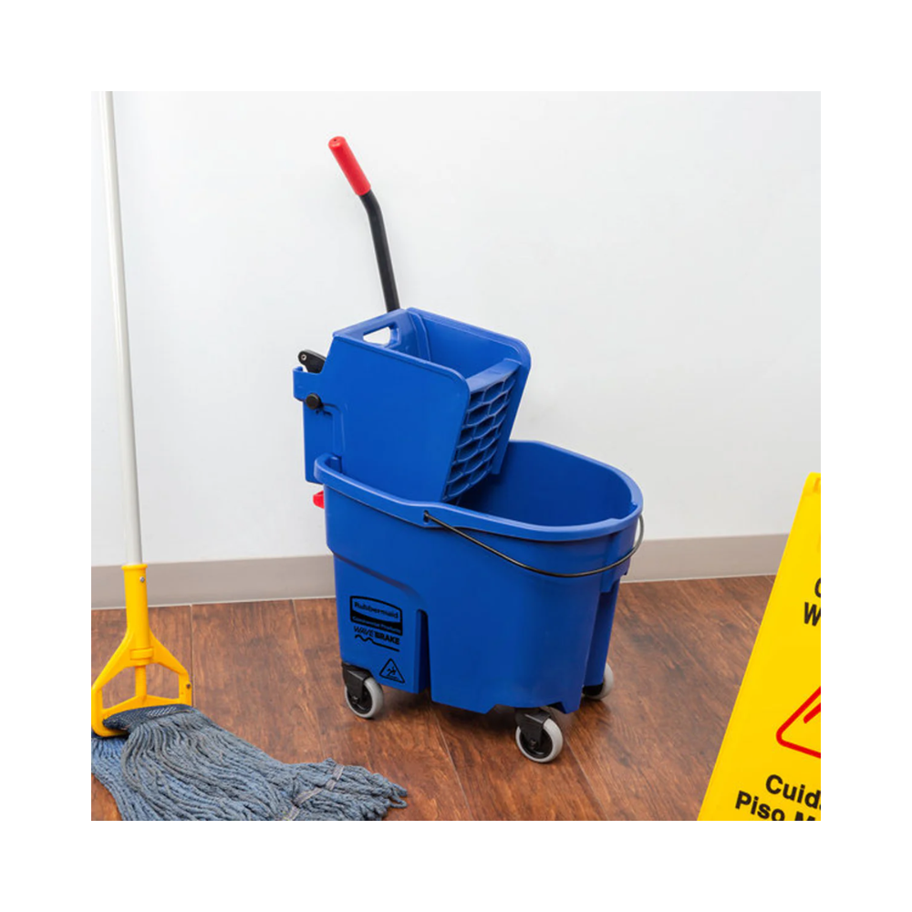 Rubbermaid Wave Brake de Prensa Lateral Capacidad 8.7 gal Color Azul