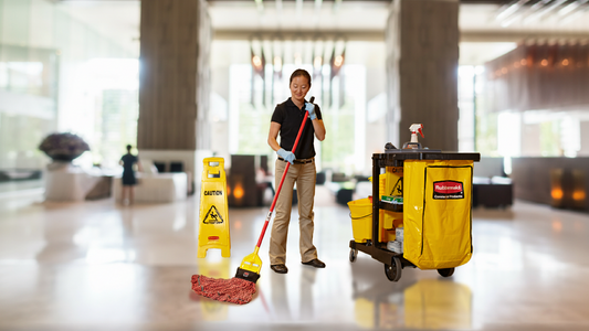 Checklist sanitario para áreas comunes en hoteles: limpieza profesional con Rubbermaid