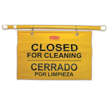 SEÑAL VISIBLE PARA COLGAR "CERRADO POR LIMPIEZA" MULTILINGUAL