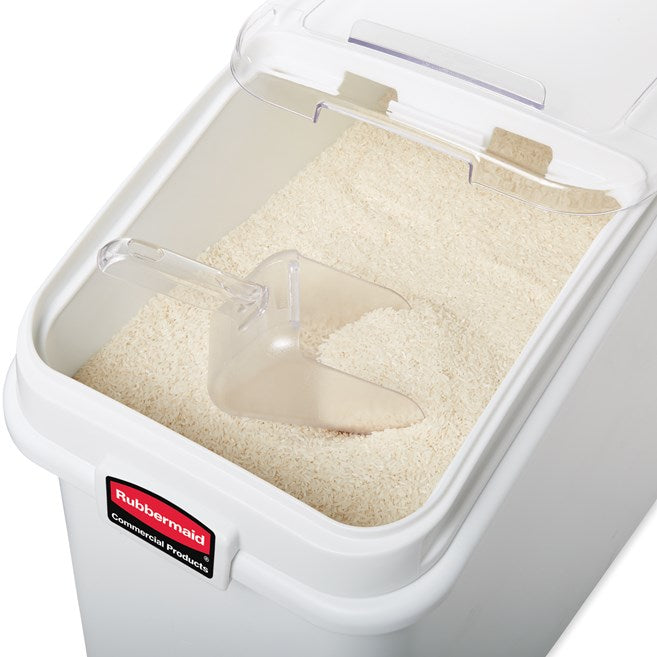 RECIPIENTE FRENTE INCLINADO 26.2 L CON TAPA DESLIZABLE Y CUCHARA DE 0.9 L