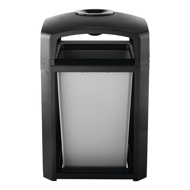 CONTENEDOR LANDMARK SERIES ARMAZÓN CON TAPA DE DOMO CON CENICERO Y FORRO INTERNO RÍGIDO, 35 GAL