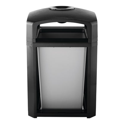 CONTENEDOR LANDMARK SERIES ARMAZÓN CON TAPA DE DOMO CON CENICERO Y FORRO INTERNO RÍGIDO, 35 GAL