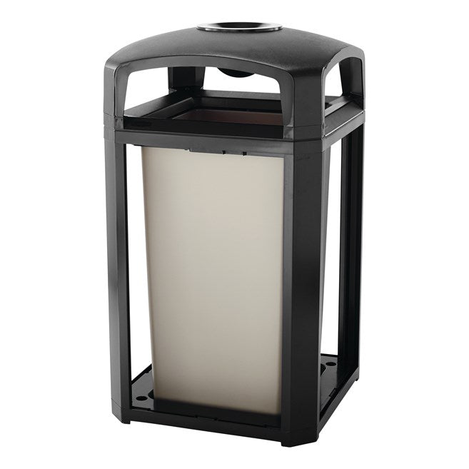 CONTENEDOR LANDMARK SERIES ARMAZÓN CON TAPA DE DOMO CON CENICERO Y FORRO INTERNO RÍGIDO, 50 GAL