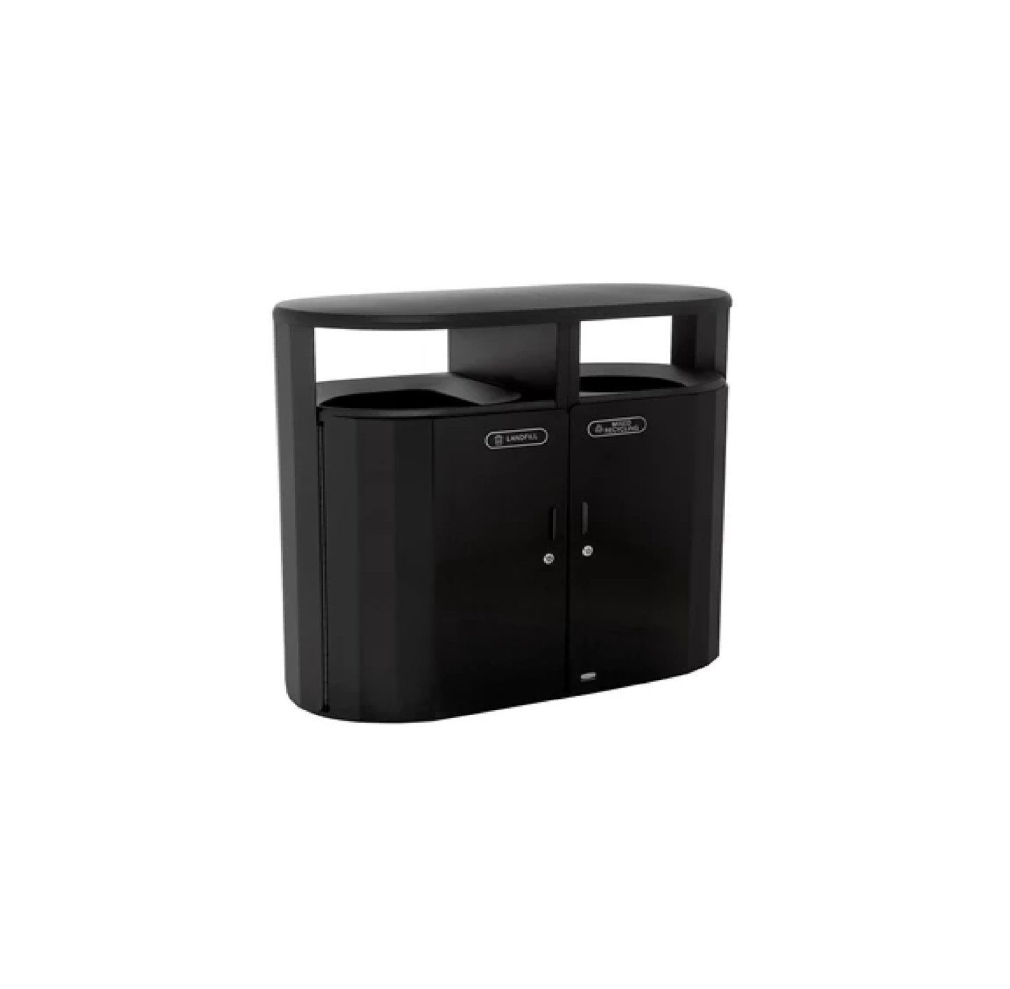 CONTENEDOR DOBLE FLUJO RESIST PARA BASURA Y RECICLAJE, 46 GAL