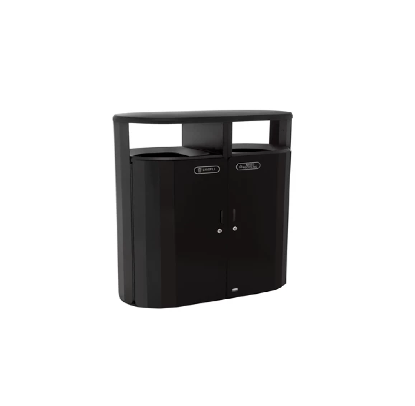 CONTENEDOR DOBLE FLUJO RESIST® PARA BASURA Y RECICLAJE, 66 GAL