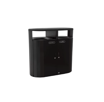 CONTENEDOR DOBLE FLUJO RESIST® PARA BASURA Y RECICLAJE, 66 GAL