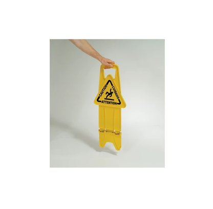 SEÑAL DE SEGURIDAD "PRECAUCIÓN" MULTILINGÜE, 2 CARAS, 26", AMARILLO