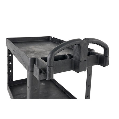 CARRO DE SERVICIO GRANDE CON MANGO ERGONÓMICO, NEGRO