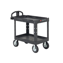 CARRO DE SERVICIO MEDIANO, 2 REPISAS, MANGO ERGONÓMICO Y RUEDAS NEUMÁTICAS