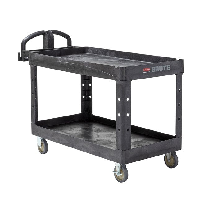 CARRO DE SERVICIO GRANDE CON MANGO ERGONÓMICO, NEGRO