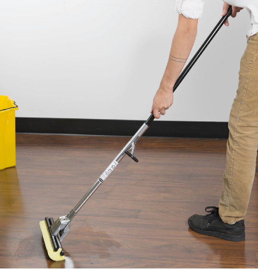 MOP DE ESPONJA 12", MANGO DE ACERO Y CABEZAL DE CELULOSA
