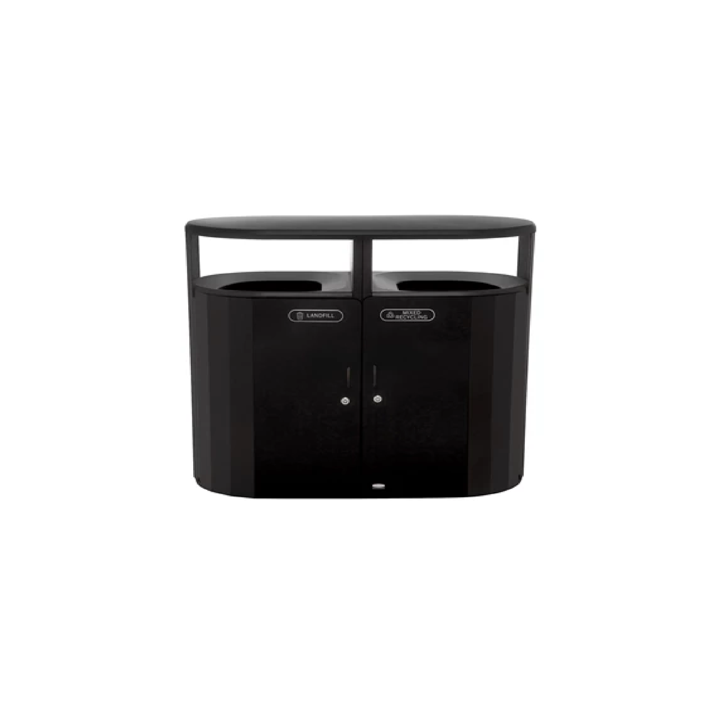 CONTENEDOR DOBLE FLUJO RESIST PARA BASURA Y RECICLAJE, 46 GAL