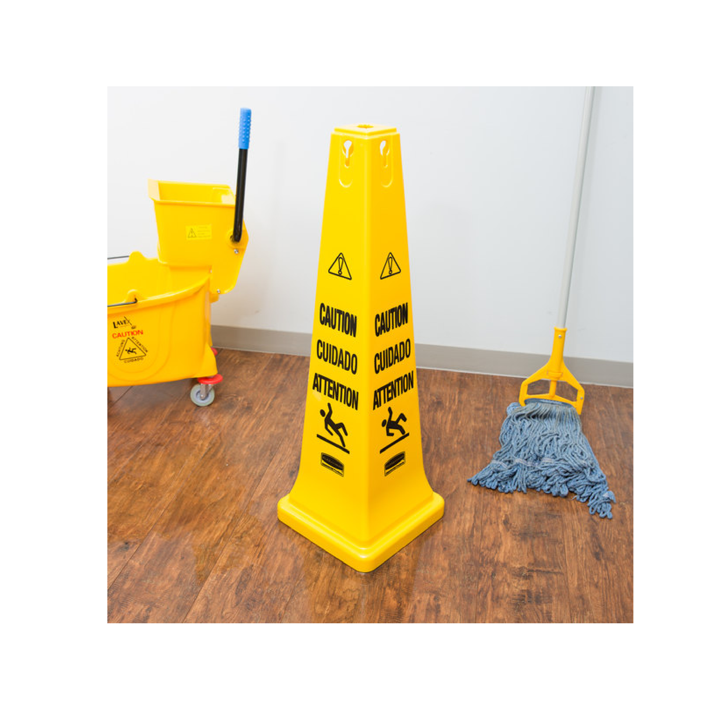 CONO DE SEGURIDAD "CUIDADO" VARIOS IDIOMAS, 91.4 CM