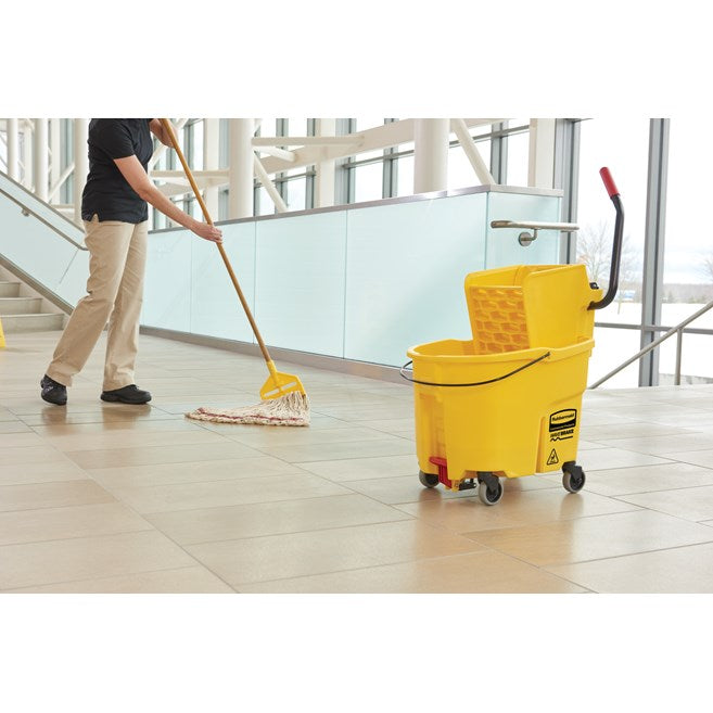 BALDE Y EXPRIMIDOR WAVEBRAKE PRENSA LATERAL CON DRENAJE, 35 QT