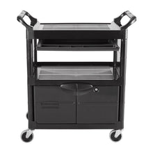 CARRO DE SERVICIO CON PUERTAS, CERRADURA, CAJÓN CORREDIZO, RUEDAS GIRATORIAS DE 10.2 CM, 200 LBS