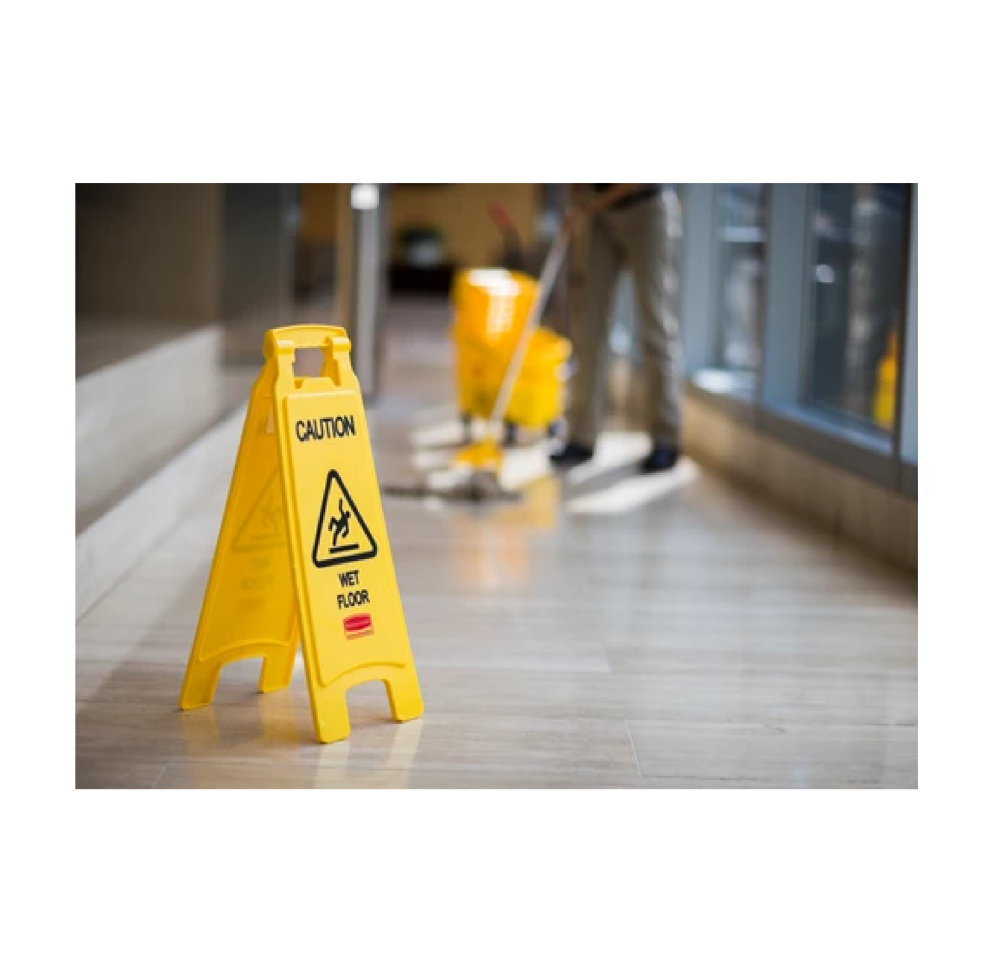 SEÑAL PARA PISO "CUIDADO PISO MOJADO", 2 CARAS, 26"