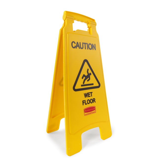 SEÑAL PARA PISO "CUIDADO PISO MOJADO", 2 CARAS, 26"