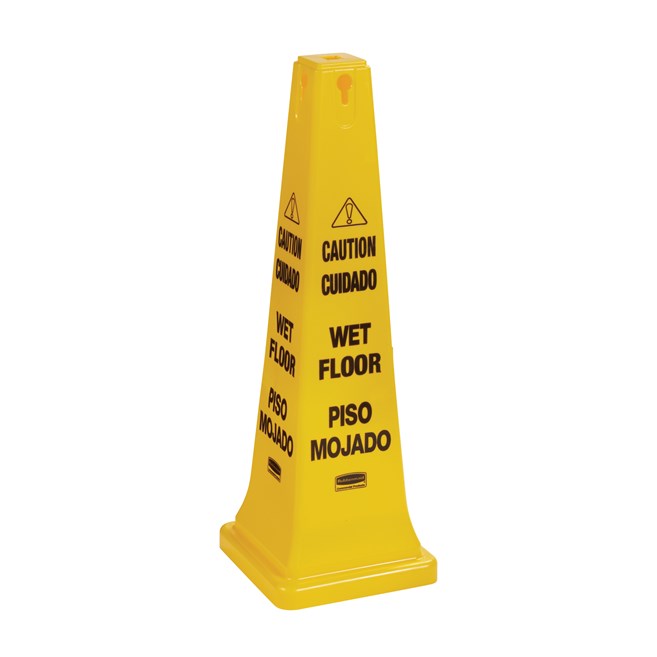 CONO DE SEGURIDAD "CUIDADO PISO MOJADO" VARIOS IDIOMAS, 36"