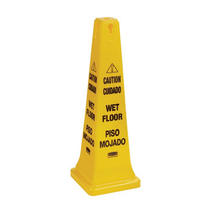 CONO DE SEGURIDAD "CUIDADO PISO MOJADO" VARIOS IDIOMAS, 36"