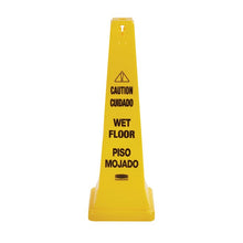 CONO DE SEGURIDAD "CUIDADO PISO MOJADO" VARIOS IDIOMAS, 36"