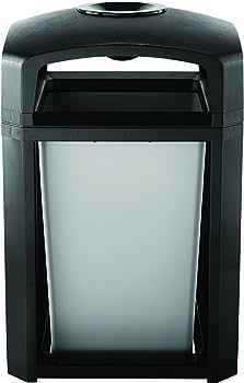 CONTENEDOR LANDMARK SERIES ARMAZÓN CON TAPA DE DOMO CON CENICERO Y FORRO INTERNO RÍGIDO, 35 GAL