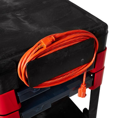 CARRO CON RUEDAS, 2 CAJAS Y 4 RECIPIENTES, NEGRO