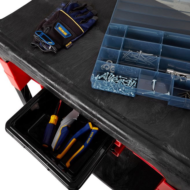 CARRO CON RUEDAS, 2 CAJAS Y 4 RECIPIENTES, NEGRO