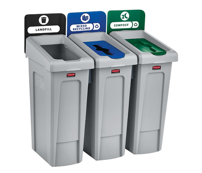 1 CONTENEDOR DE 23 GAL PARA ESTACIÓN DE RECICLAJE 3 CATEGORÍAS SLIM JIM