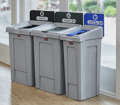 1 CONTENEDOR DE 33 GAL PARA ESTACIÓN DE RECICLAJE SLIM JIM