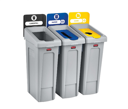 1 CONTENEDOR DE 23 GAL PARA ESTACIÓN DE RECICLAJE 3 CATEGORÍAS SLIM JIM