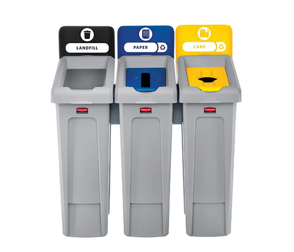 1 CONTENEDOR DE 23 GAL PARA ESTACIÓN DE RECICLAJE 3 CATEGORÍAS SLIM JIM